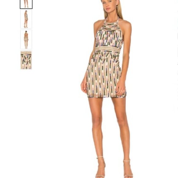 NWT NBD Paris Kendra Aztec Beaded Halter Mini Dress S MSRP $328 - Picture 3 of 12